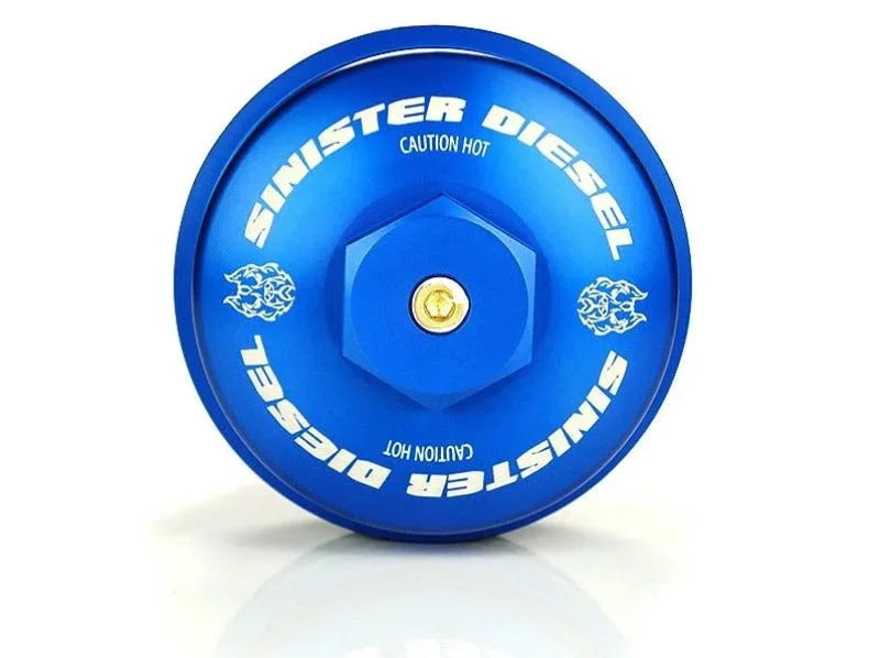 Sinister Diesel 03-10 Ford Powerstroke 6.0L/6.4L Oil Filter Cap - Side View