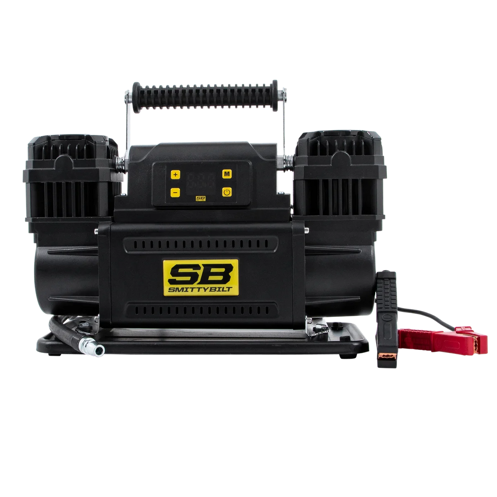 Smittybilt 10.6 CFM Dual Head Compressor With Carrying Bag 2782 - Front View