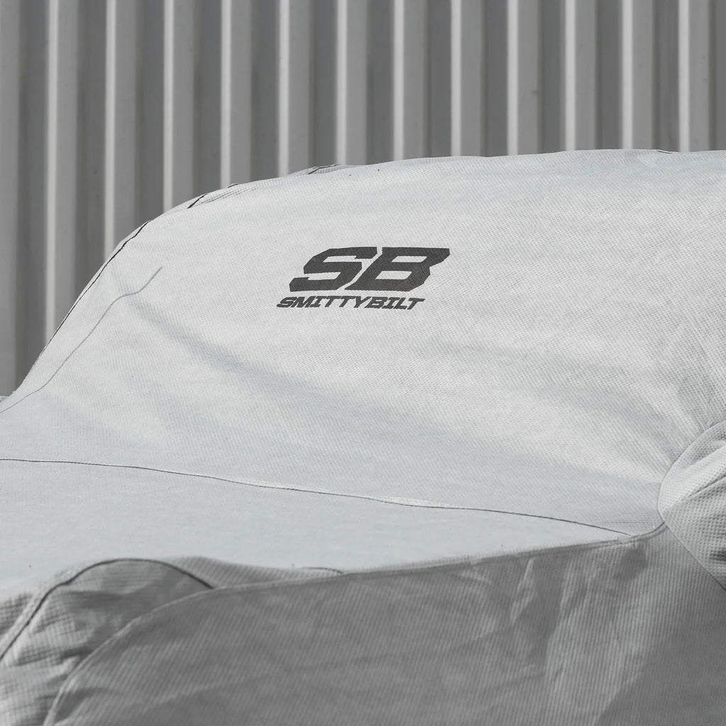 Smittybilt Full Car Cover w/ Storage Bag, Lock & Cable - Gray (21+ Bronco 2DR) 950 - Installation View