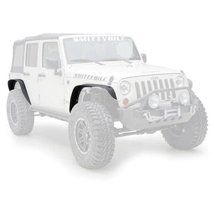 Smittybilt XRC Flat Fender Flare Kit - Set of 4 - Textured Black (07-18 JK/JKU) 76837