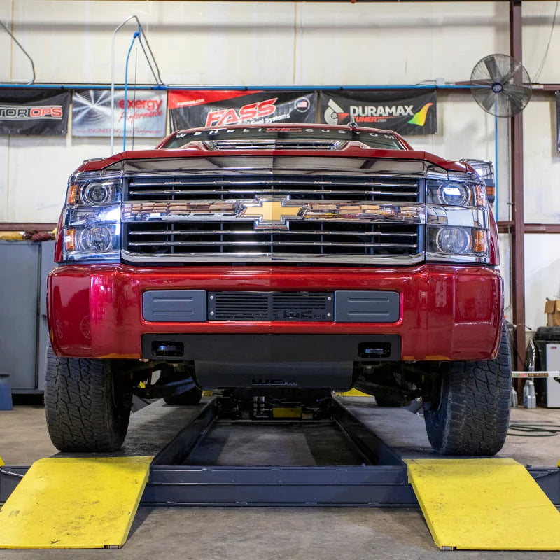 Wehrli 15-19 Chevrolet 2500/3500 Front Bumper Valance Filler Panel Kit w/Tow Hooks - Raw Finish - Installation View