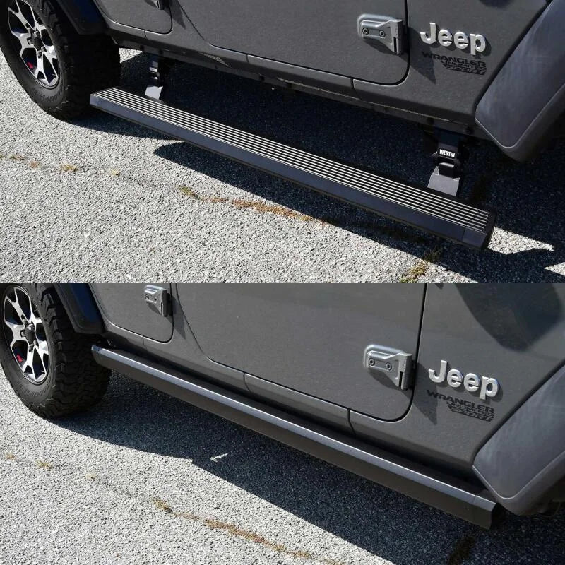 Westin 18-24 Jeep Wrangler JL Unlimited 4dr Pro-e Running Boards - Tex. Blk - Installation View