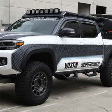 Load image into Gallery viewer, Westin 2016-2018 Toyota Tacoma Double Cab 4dr Wade In-Channel Wind Deflector 4pc - Smoke - Back View