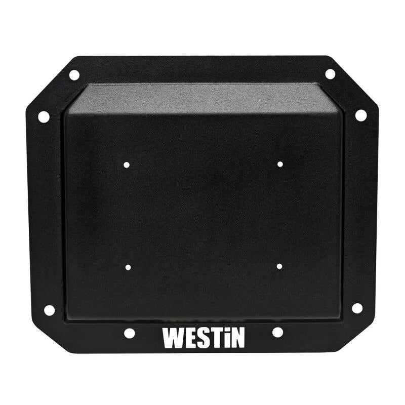 Westin 21-25 Ford Bronco (Excl. Sport) Spare Tire Delete Plate - Tex. Blk - Back View
