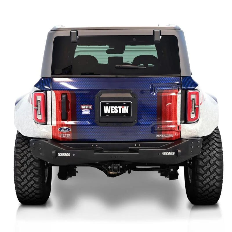 Westin 21-25 Ford Bronco (Excl. Sport) Spare Tire Delete Plate - Tex. Blk - Additional View 5