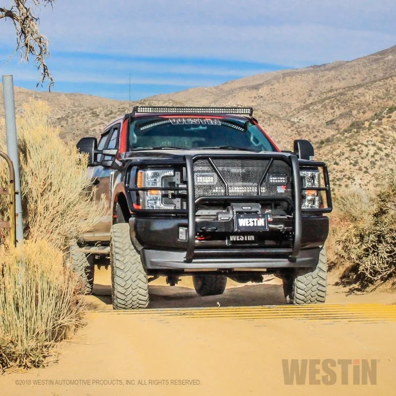 Westin Ford F-250/350 17-19 HDX Winch Mount Grille Guard - Installation View