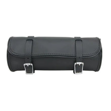 Load image into Gallery viewer, Willie & Max Universal Round Leather Tool Bag (12 in L x 4.5 in H) - Black