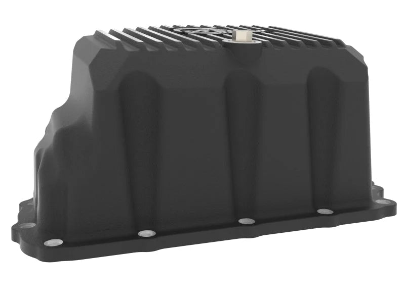 aFe 20-25 GM Diesel V8-6.6L L5P Engine Oil Pan w/ Machined Fins - Side View