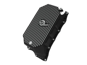 aFe 20-25 GM Diesel V8-6.6L L5P Transmission Pan w/ Machined Fins - Black - Main Product View