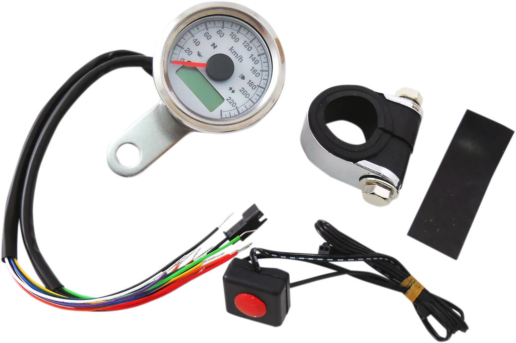 1-7/8" Programmable Speedometer with Indicator Lights - Stainless Steel