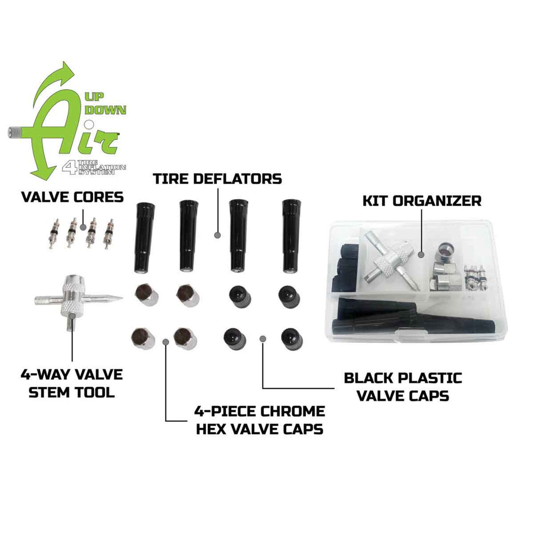 Tire Repair Kit 53 Piece Kit With Black Storage Box Up Down Air