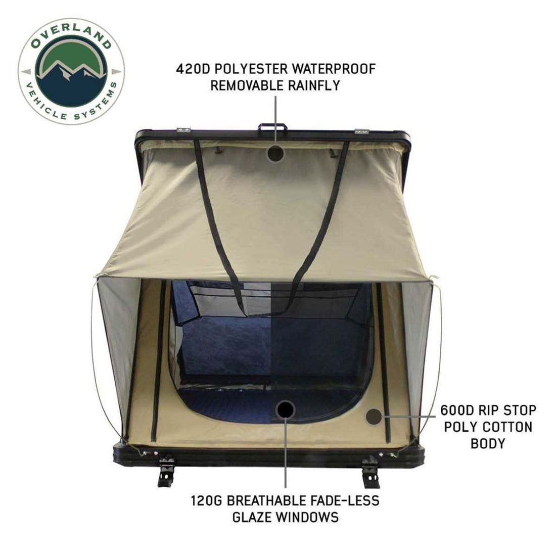 LD TMON Clamshell Aluminum Hard Shell Roof Top Tent Overland Vehicle Systems