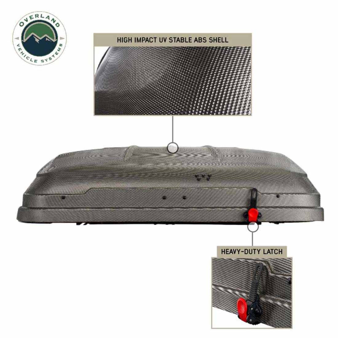 HD Bundu 2 - Hard Shell Roof Top Tent, 2 Person, Grey Body and Black Rainfly Overland Vehicle Systems