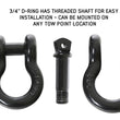 Load image into Gallery viewer, Recovery Shackle 19010201 3/4 4.75 Ton Black Sold In Pairs Overland Vehicle Systems