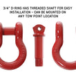 Load image into Gallery viewer, 19010204 Recovery Shackle 3/4 Inch 4.75 Ton Red - Sold In Pairs Overland Vehicle Systems