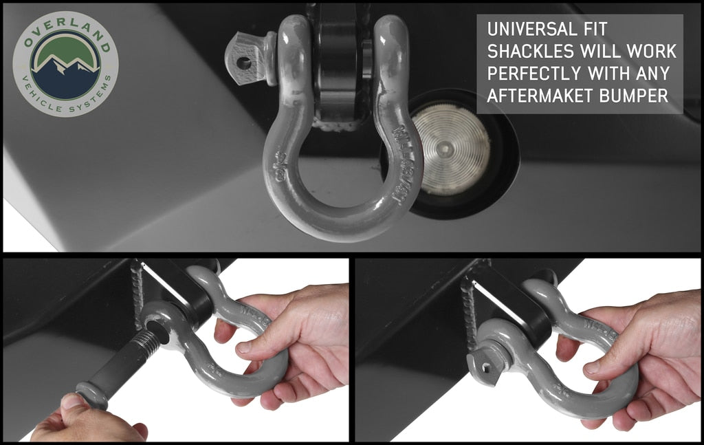 Recovery Shackle 3/4 Inch 4.75 Ton - Gray Universal Overland Vehicle Systems