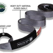 Load image into Gallery viewer, Tow Strap 30 30,000 lb. 3 x 30' Gray Storage Bag Overland Vehicle Systems