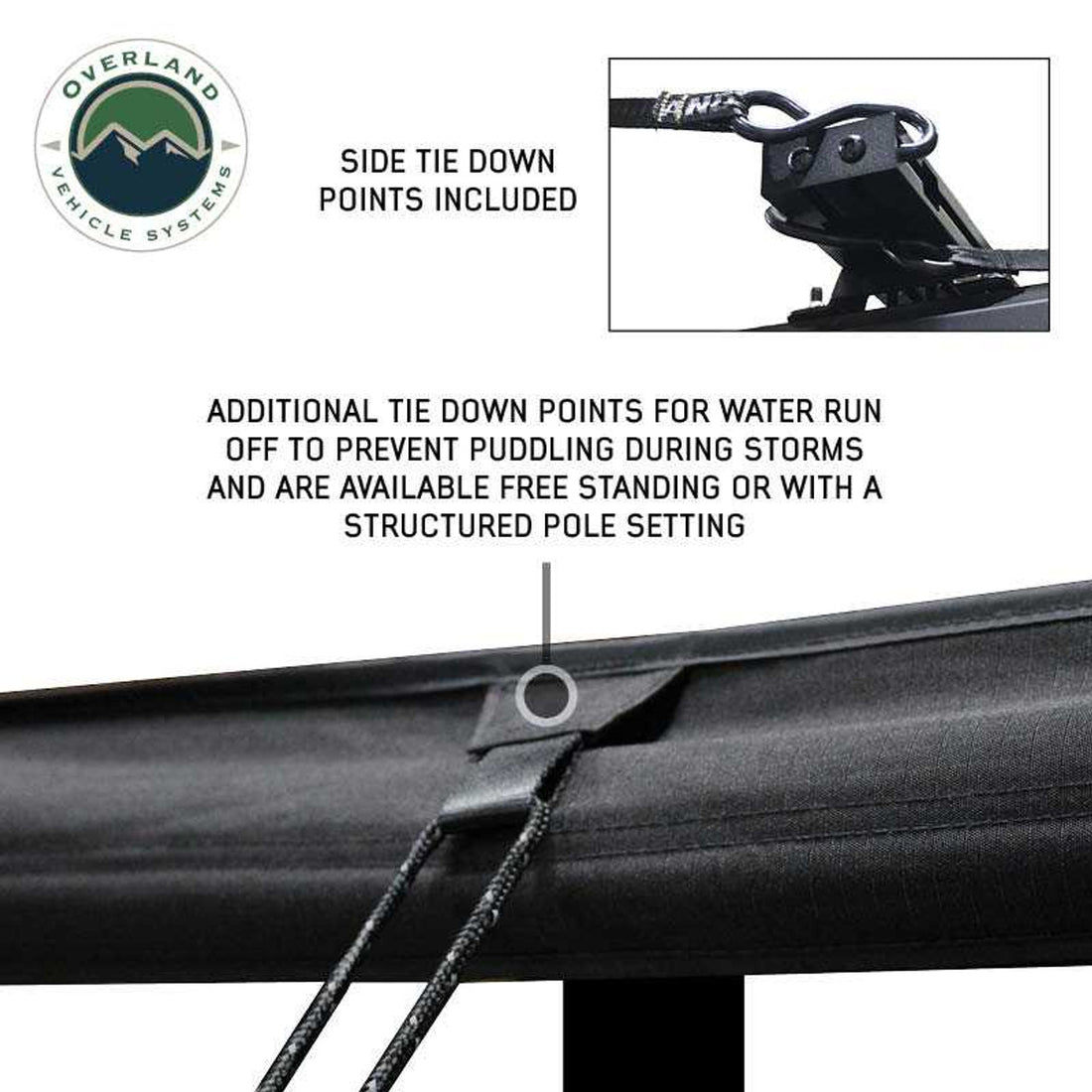 XD Nomadic 270 - Awning W/Lights and Black Out , Driver Side, Black Body, Black Trim and Black Travel Cover Overland Vehicle Systems