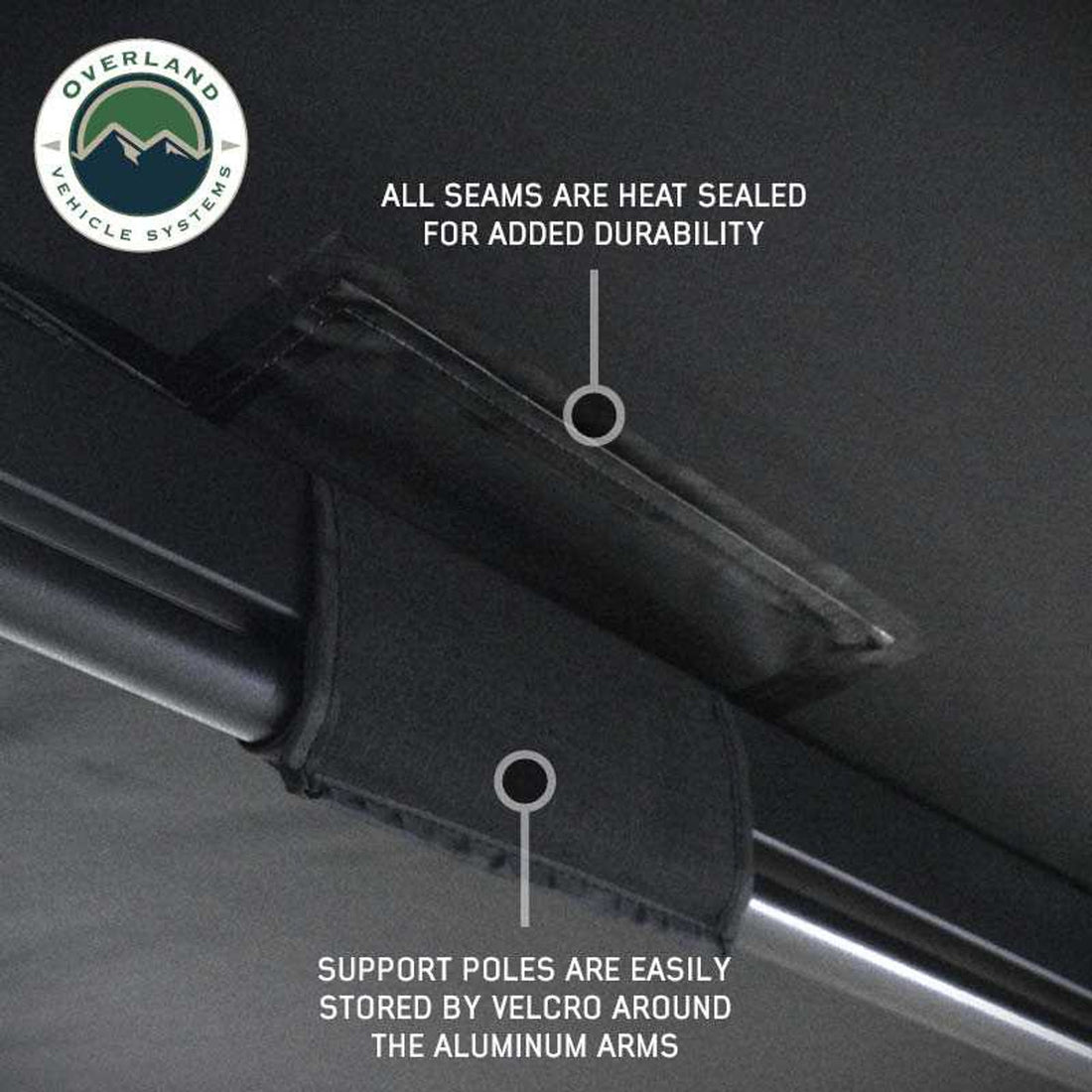XD Nomadic 270 - Awning W/Lights and Black Out , Driver Side, Black Body, Black Trim and Black Travel Cover Overland Vehicle Systems