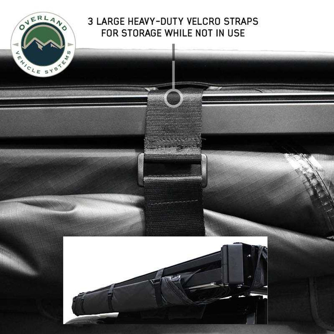 XD Nomadic 270 - Awning W/Lights and Black Out , Passenger Side, Black Body, Black Trim and Black Travel Cover Overland Vehicle Systems