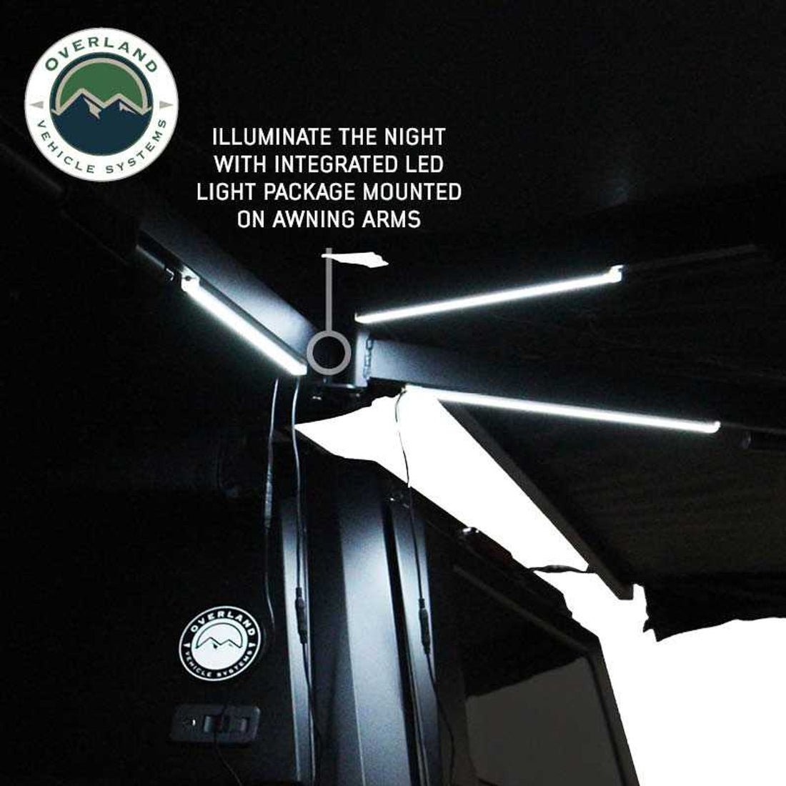 XD Nomadic 270 - Awning W/Lights and Black Out , Passenger Side, Black Body, Black Trim and Black Travel Cover Overland Vehicle Systems