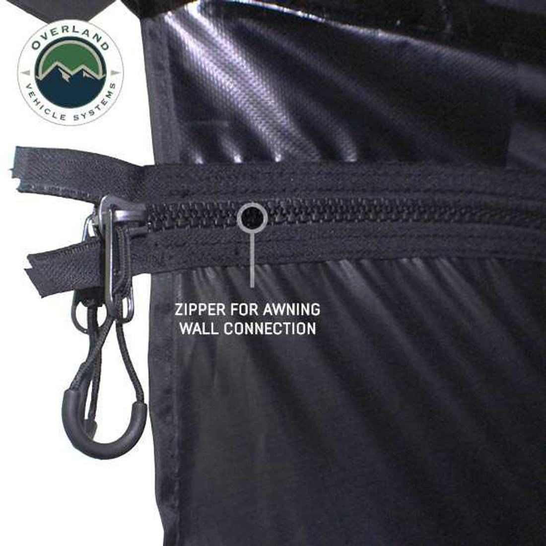 XD Nomadic 270 - Awning Wall 1 W/Black Out, Driver Side, Black Body, Black Trim W/Storage Bag Overland Vehicle Systems