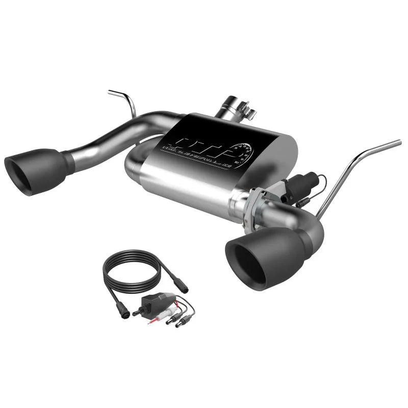 2007-2018 Jeep Wrangler JK QTP Screamer Axle Back Black Tips - Side View