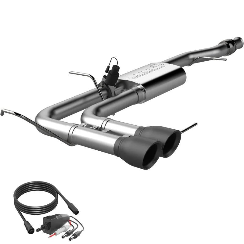 2014-2018 Silverado/Sierra QTP Screamer Side Exit Cat Back Black Tips - Side View