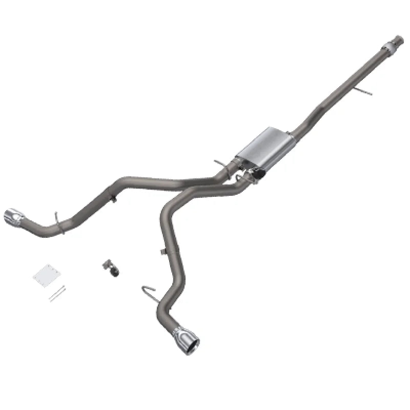2014-2018 Silverado/Sierra QTP Screamer Split Rear Exit Cat Back - Side View
