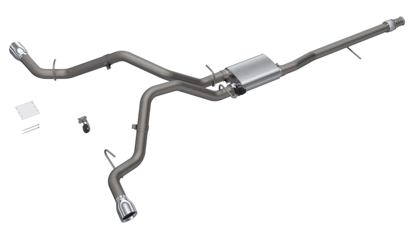 2014-2018 Silverado/Sierra QTP Screamer Split Rear Exit Cat Back - Back View