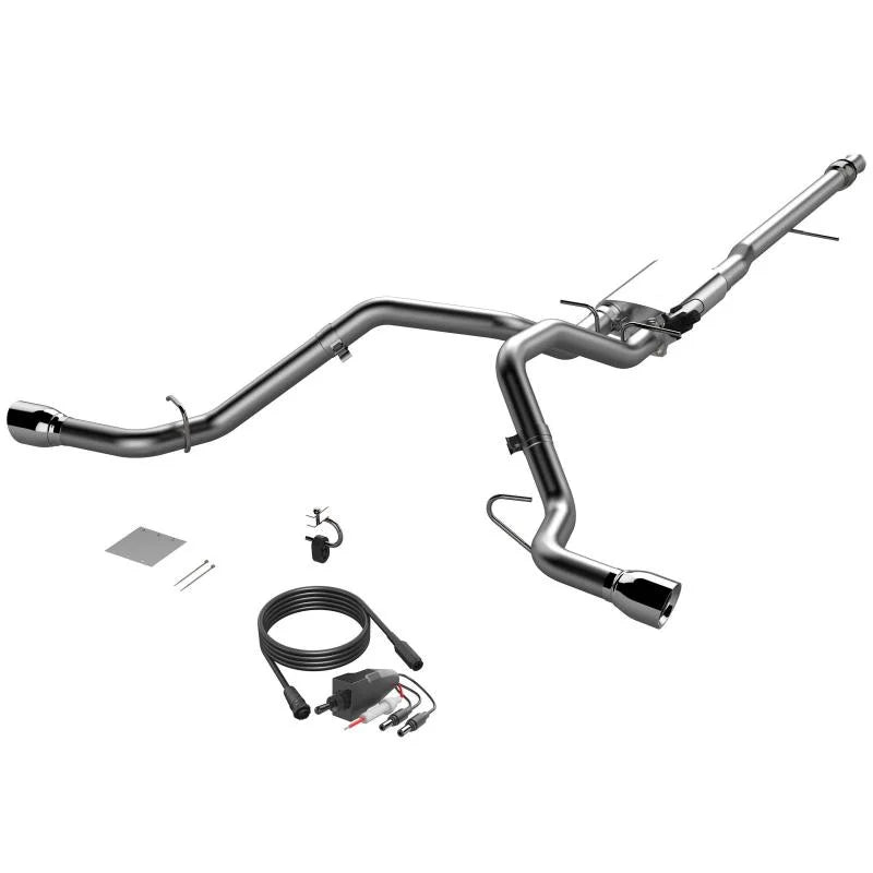 2014-2018 Silverado/Sierra QTP Screamer Split Rear Exit Cat Back - Installation View