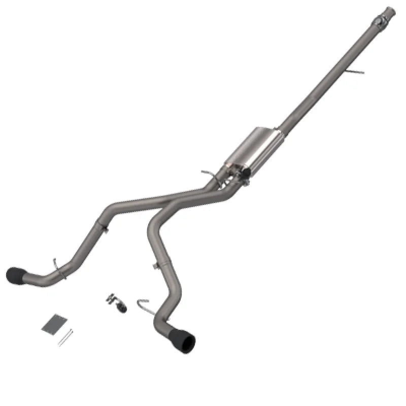 2014-2018 Silverado/Sierra QTP Screamer Split Rear Exit Cat Back Black Tips - Main Product View