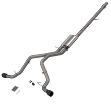 Load image into Gallery viewer, 2014-2018 Silverado/Sierra QTP Screamer Split Rear Exit Cat Back Black Tips - Main Product View