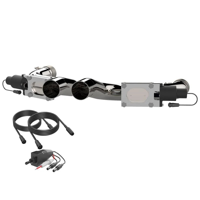 2015-2023 Dodge Challenger,Charger & Chrysler 300C 6.2,6.4L QTP Aggressor Cutout Pipes - Side View