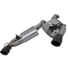 Load image into Gallery viewer, 2016-2024 Chevrolet Camaro SS  QTP Screamer Axle Back Dual Tip Bumper Black Tips - Main Product View