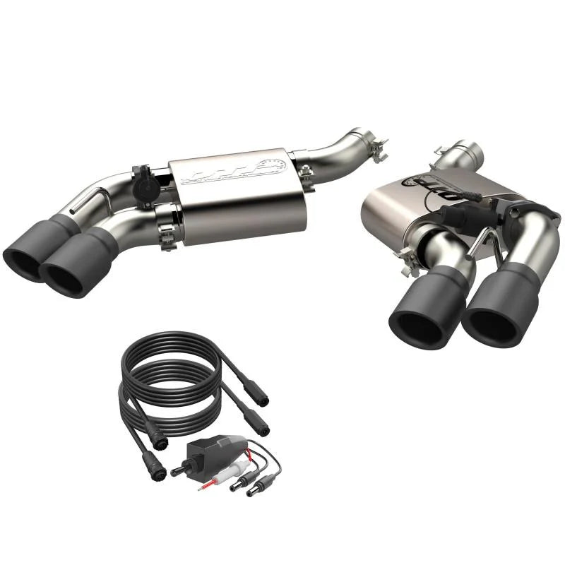 2016-2024 Chevrolet Camaro SS  QTP Screamer Axle Back Quad Tip Bumper Black Tips - Main Product View