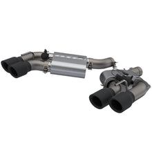 Load image into Gallery viewer, 2016-2024 Chevrolet Camaro SS  QTP Screamer Axle Back Quad Tip Bumper Black Tips - Side View
