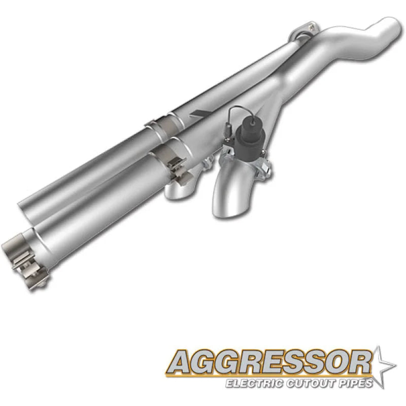 2017-2020 Ford F-150 Raptor QTP Aggressor Cutout Pipes - Back View