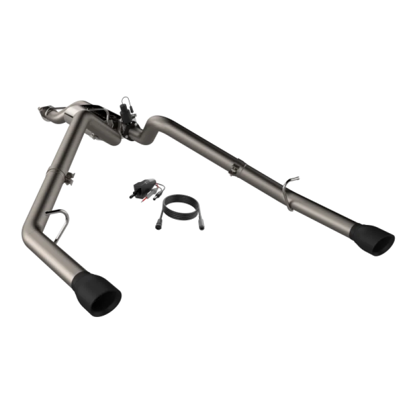 2019-2024 Ram 1500 QTP Screamer Split Rear Exit Cat Back Black Tips - Main Product View