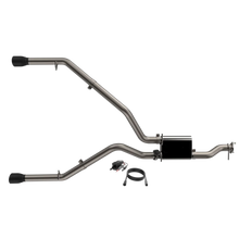 Load image into Gallery viewer, 2019-2024 Ram 1500 QTP Screamer Split Rear Exit Cat Back Black Tips - Side View