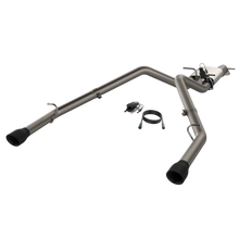 Load image into Gallery viewer, 2019-2024 Ram 1500 QTP Screamer Split Rear Exit Cat Back Black Tips - Back View
