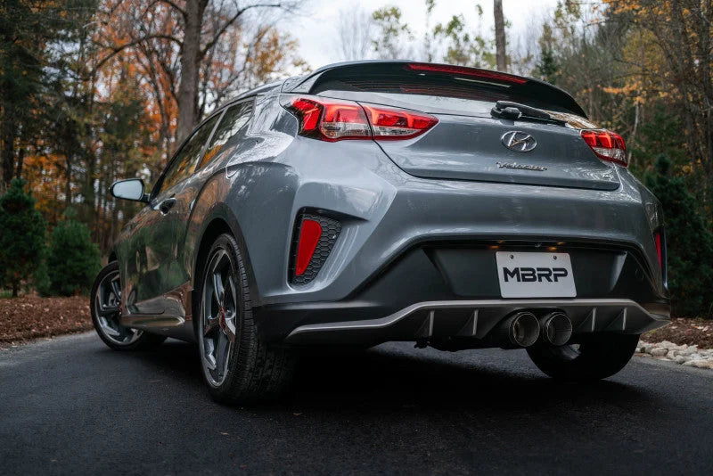 2019+ MBRP Hyundai Veloster Turbo Cat Back - Aluminized - Installation View