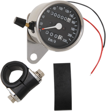 Load image into Gallery viewer, 2.4" KPH Mini LED Mechanical Speedometer/Indicators/Trip - Black Face