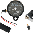 Load image into Gallery viewer, 2.4" MPH Mini LED Mechanical Speedometer/Indicators/Trip - Black Face