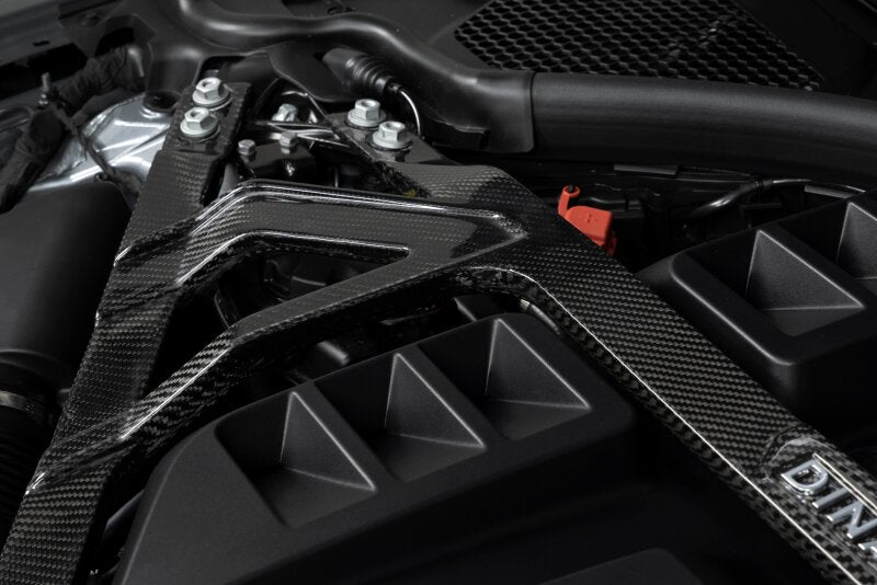 Dinan Gloss Carbon Fiber Strut Tower Brace - Front fits 2023-2026 BMW M2 / BMW M2/M3/M4 / 2021-2026 BMW M3 / 2021-2026 BMW M4