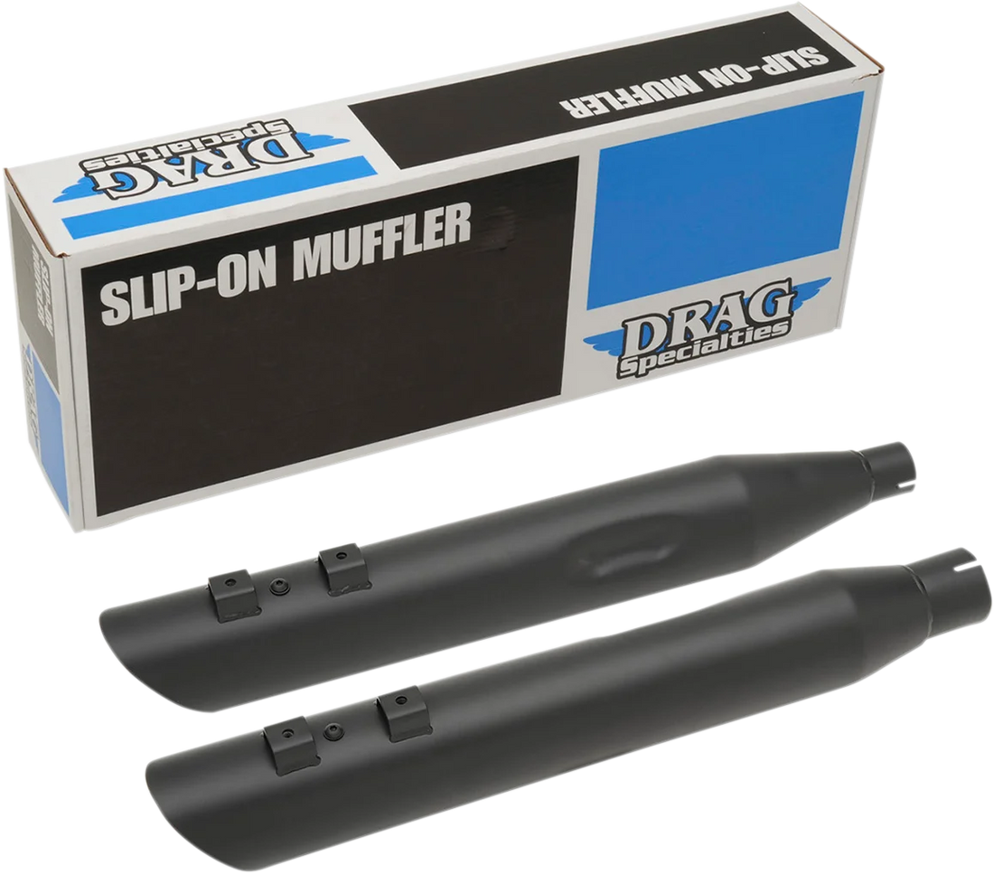 3-1/2" Slashdown Slip-On Mufflers - Black DragSpecialties H00964 - Side View