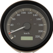 Load image into Gallery viewer, 3-3/8" KPH Programmable Electronic Speedometer - Black Bezel - Black Face DragSpecialties T21-69A4BBDS - Main Product View