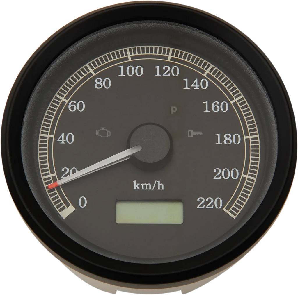 3-3/8" KPH Programmable Electronic Speedometer - Black Bezel - Black Face DragSpecialties T21-69A4BBDS - Main Product View