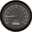 Load image into Gallery viewer, 3-3/8" MPH Programmable Electronic Speedometer - Black Bezel - Black Face DragSpecialties T21-69A3BBDS - Main Product View