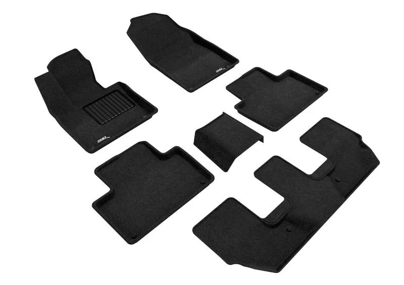 3D MAXpider 15-25 Volvo X90 (T5/B5) / XC90 (T6/B6) 7-Seat Elegant 1st 2nd & 3rd Row Floormats - Blk - Main Product View